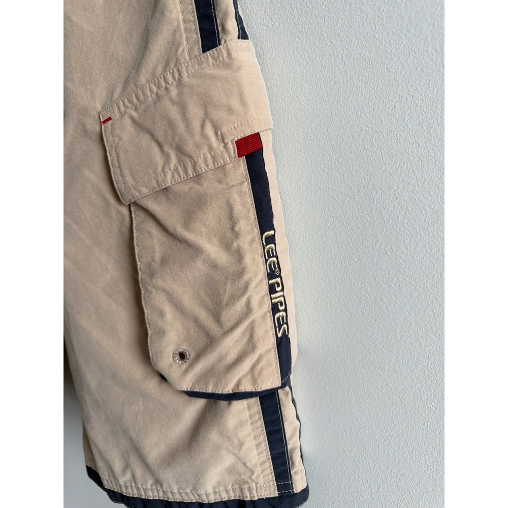 Lee Pipes Boys 16R Khaki Cargo Shorts Y2K Skate Utility Shorts‎ 27 Waist